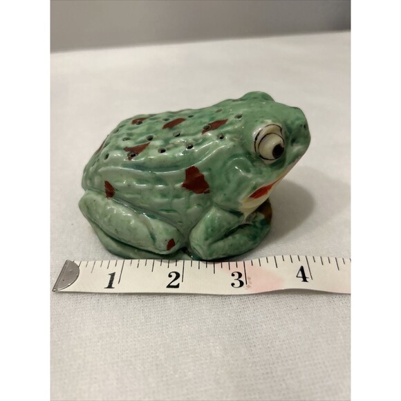 Japanese Export Pottery Frog Hat Pin Holder Tooth Pick Pomander - Picture 9 of 9